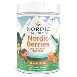 Nordic Naturals Nordic Berries, Citrus – 200 Gummy Berries – Great-Tasting Multivitamin for Ages 3+ – Growth, Development, Optimal Wellness – Non-GMO, Vegetarian – 50 Servings