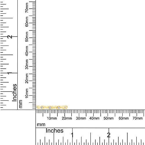 SAVEARTH DIAMONDS 7-Stone Design, 1/10 Carat Round Cut Lab Grown Diamond Bezel Set Half Eternity Wedding Band Ring In 10k Gold Jewelry For Women, (0.10 Cttw) 6