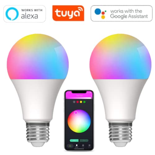 Jandei - Bombilla LED Inteligente, Control Wi-Fi, RGB + CCT Regulable, Compatible con App Tuya Smart, SmartLife, Amazon Alexa y Google Home. Bajo Consumo (A60 E27 9 W, 2 Uds) - imagen 2
