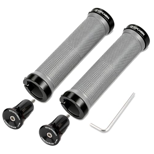 TOPCABIN Double Lock Bicycle Handlebar Grips - Rubber Comfortable BMX Mountain Bike Grips (White)