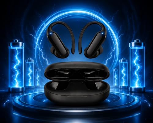 Image of J20 Wireless Bluetooth Earbuds, ENC Noise Cancellation, Ear-Lock Sports Design, 45H Playtime, Bluetooth 5.3, Touch Control, Fast Charging, IPX5 Water Resistant, White