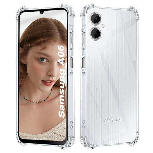 ISOI - Coque Compatible avec Samsung Galaxy A06 4G, avec Pare-Chocs Airbag Antichoc Protection Complète, Étui de Protection en Silicone TPU Souple Très Mince - Transparent
