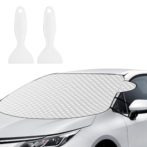 1 Pz Telo Copri Auto Anti Grandine, 142 x 96 cm Copri Parabrezza Auto, Copertura Parabrezza Antineve per Autos, Antighiaccio, Parasole UV, Copri Finestrini per SUV, Furgoni, Camion + 2 Pale da Neve