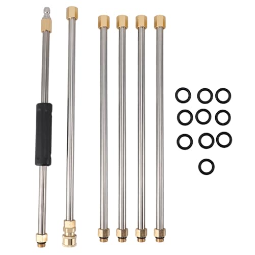 6 PCS Pressure Washer Extension Wand, 90 Inch Power Washer Extension Wand 1/4 Inch Quick Connect Attachment Rod for Roof?