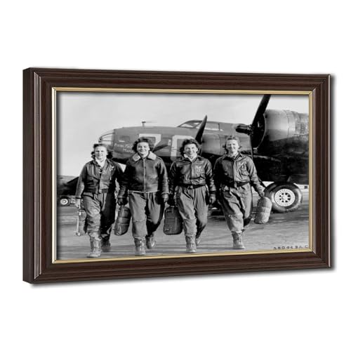 Toile pilotes B-17 decoration murale salon cadre suspendu 50.8x76.2 cm