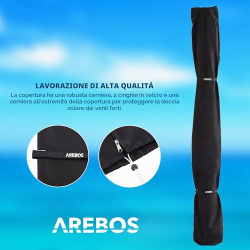 Quarta immagine AREBOS Doccia Solare da Giardino 35 L | Doccia per Esterno 216 cm