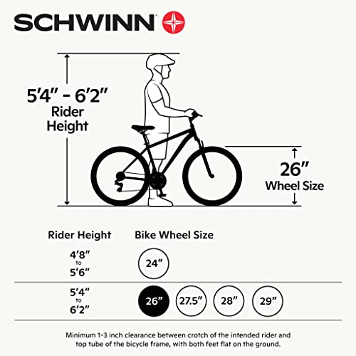 Schwinn Suburban Hybrid Bike, 26 Inch Mens and Womens Bike, 7-Speed Hybrid Bicycle, Front and Rear Linear Pull Brakes, Ergonomic Grips, Comfort Frame, Large Cushioned Seat, Fenders, Adult Bicycle by Schwinn - Image 6