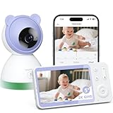 YESIMOM 2K/5 Pulgadas Cámara para bebés, Video PTZ de 360° Conectado a teléfono Inteligente, lenguaje bidireccional, detección de...