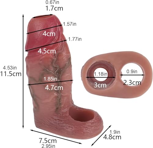 Anillos pene con funda realista y hueca para mayor estímulo 2