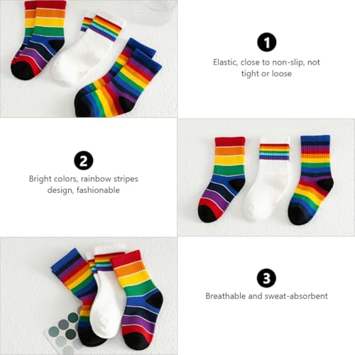 Calcetines de algodón para niños pack de 3 pares cómodos con diseño creativo multicolor 7