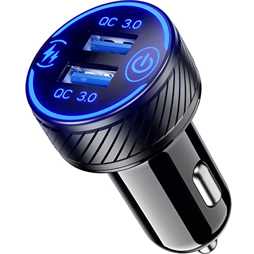 Thlevel Chargeur de Voiture Allume Cigare Double Port QC3.0 USB Rapide Chargeur Adaptateur 36W / 3A avec Interrupteur