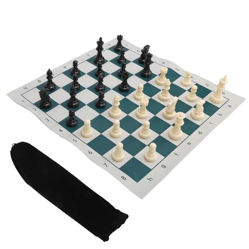 Jeu d'échecs plastique antichoc avec tapis souple résistant pour débuter