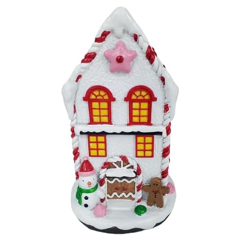 memeyou Christmas Village House Led Lighted Scene Collectible Buildings Accessories Town Ornaments Figurines Winter Indoor Room Desktop Décor (Snowman Hut) Cover