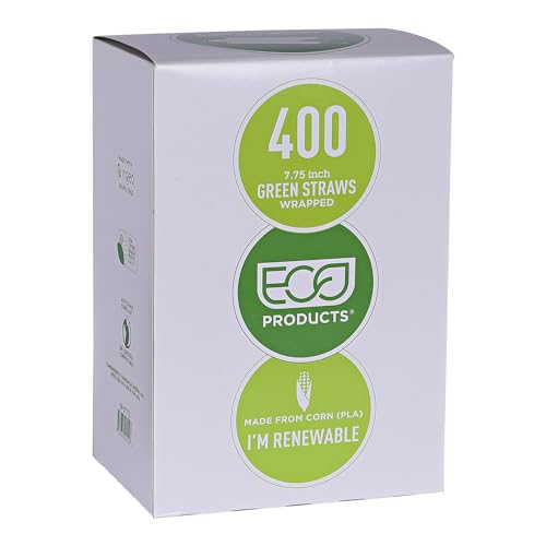 Pitillos compostables verdes, 7.75 pulg, pack 9600 miniatura 6