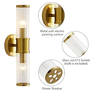 Wall sconces set of two gold morden wall lamp for bathroom living room vanity lights fixture without bulbs  urban country home decor