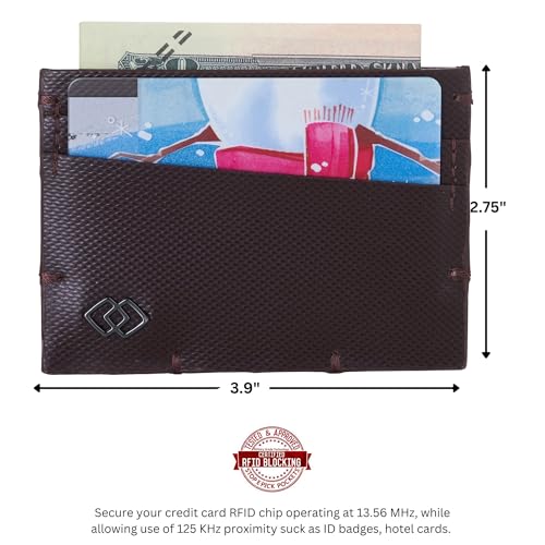 Alpine Swiss Double Diamond RFID Thin Card Holder Wallet Cordoba Brown3