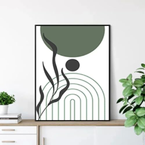 Impression sur toile de feuilles et géométrie nordique chic - 4