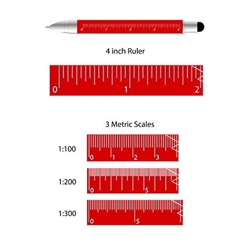 Stylo outil Monteverde One Touch rouge avec stylet et fonctions de mesure intégrées - 4