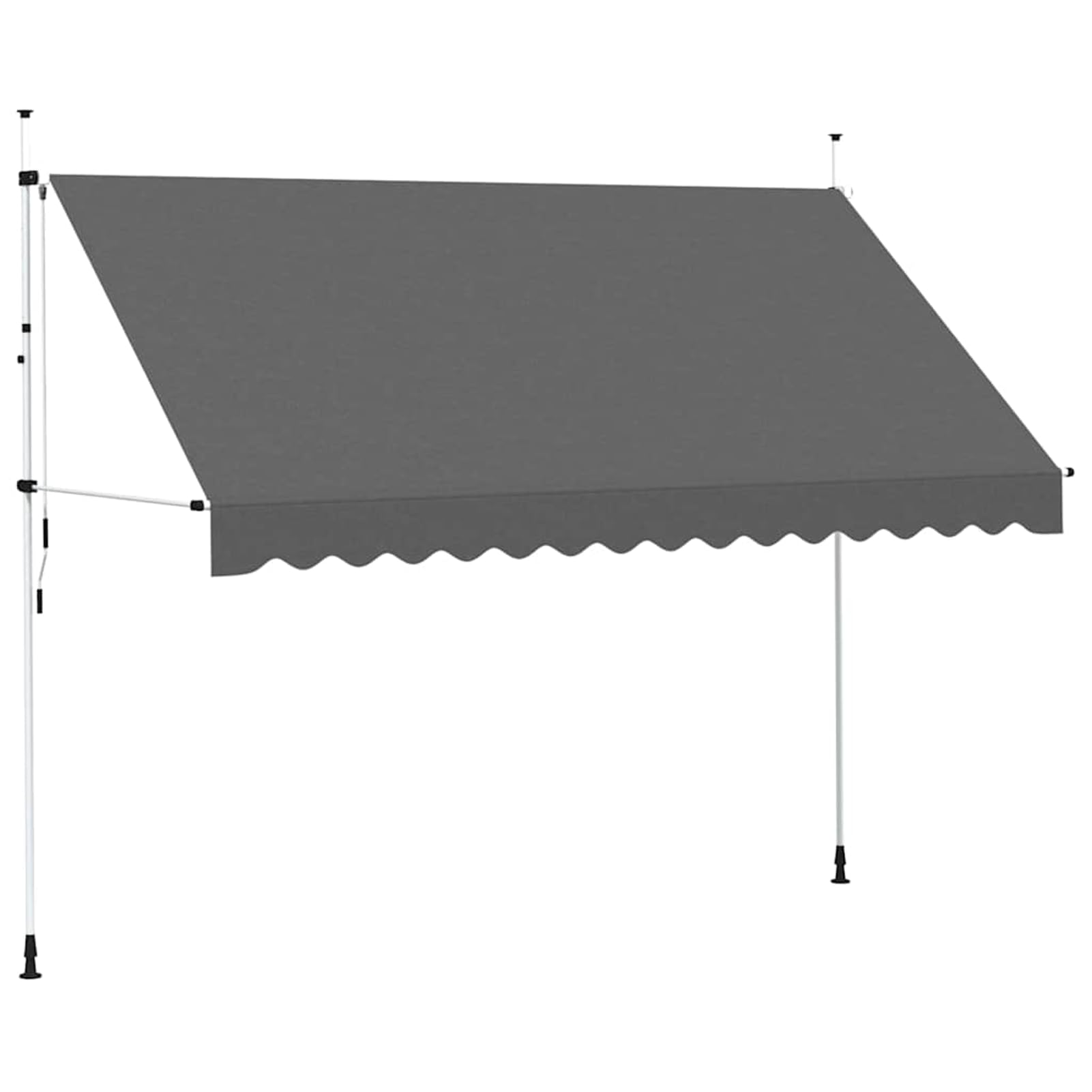 Wysuwana markiza balkonowa, obsługiwana ręcznie, 350 cm, bez wiercenia, z korbą ręczną, aluminiowa markiza odporna na promieniowanie UV, regulacja wysokości i działanie wody, ochrona przed