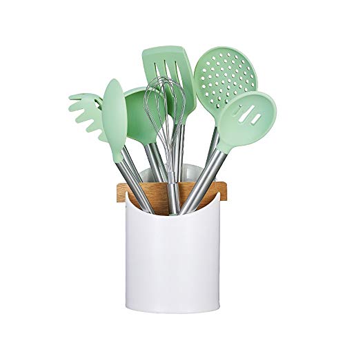 8-teiliges Set aus Silikon-Spachtel in Lebensmittelqualität, Antihaft-Kochgeschirr, Pfannenwender, Haushalt, Edelstahl, Silikon-Spachtel-Set, hitzebeständig, Suppenlöffel
