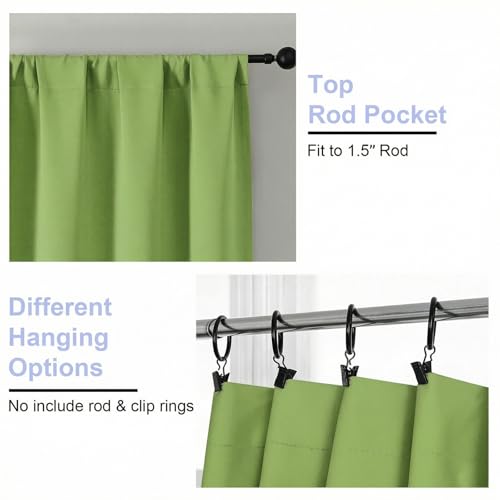 Image of Simplebrand Ava Lime Short 36 Inches Blackout Curtain 2 Panels Set, Half Window Rod Pocket Privacy Curtain Tiers for Kitchen, Curtains Blackout for Bathroom Shades, W40 x L36 Inch, Lime