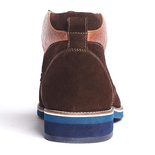 Carlos Santana Morello Lace-Up Traditional Chukka Boots for Men | Lightweight EVA Outsole & Cushion Comfort Leather Footbed | with Crocodile Print on Calfskin Leather3