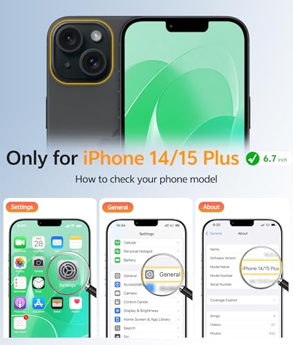 Image of FNTCASE for iPhone 14 Plus Case: for iPhone 15 Plus Magnetic Matte Textured Military Grade Drop Protection Translucent Cell Phone Cover - Slim Shockproof Protective Bumper Phonecase