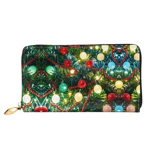 Porte-cartes de crédit en cuir de Noël | Long portefeuille ultra fin femme
