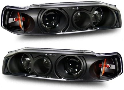 Projector Headlights Black Assembly Set for Honda Accord - (Pair) Includes Driver Left and Passenger Right Side Replacement Headlamp