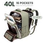 LOVEVOOK Travel Backpack For Women,40L Carry On Backpack Flight Approved,TSA Personal Item Travel Bag Fits 17 Inch Laptop,Business Weekender Overnight Daypack with Back Pad and Chest Buckle,Cubes - Image 3