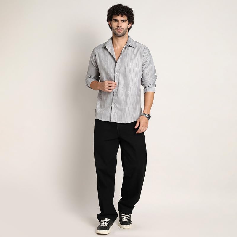 Image of CAHOOT Men's Shirt for Casual Wear | Mid-Rise | Regular Fit | Button Closure | Shirt Crafted with Comfort Fit for Everyday Wear