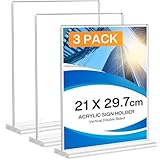 【Multiusos】Estos Expositores de Acrílico de Mesa A4 vienen en un pack de 3 unidades, ideales para exhibir anuncios, menús, folletos, volantes e impresiones en tamaño A4. Son perfectos para exposiciones de escritorio, planificación de eventos, publicidad comercial y promoción laboral. También son útiles como expositores para bodas, volantes de fiestas o expositores de información para reuniones de oficina. Ideales para el hogar, espacios comerciales y planificación de eventos.