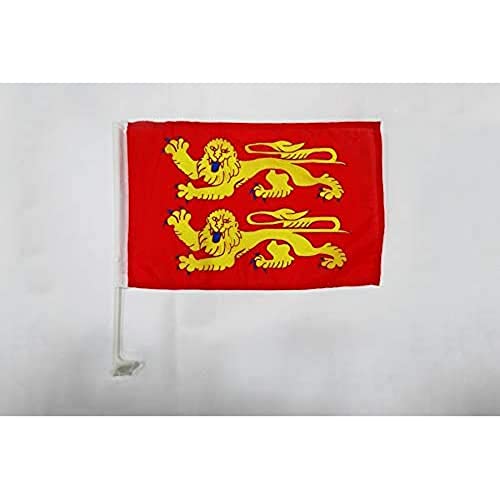 Az Flag Bandiera Per Auto Bassa Normandia 45X30Cm - Bandierina Da Auto Basse-Normandie In Francia 30 X 45 Cm