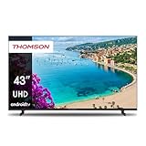 THOMSON 43 Zoll (109 cm) 4K Ultra HD Smart Android TV, Google Assistant, Wi Fi, Dolby Digital, Bluetooth, Triple Tuner (Kabel/Satellit/Antenne), HDMI, CI+, A+ Panel – 43UA5S13