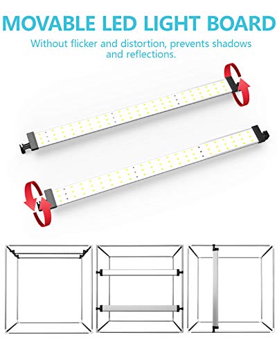 SAMTIAN Lichtzelt 80x80x80cm, Portables mobiles Fotostudio/Licht-Box mit 3 verschiedenen Hintergründen (schwarz, weiß… – Bild 7