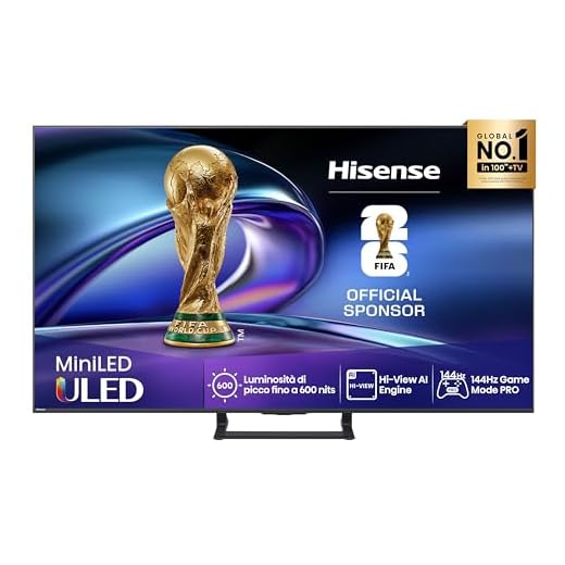 Hisense TV 65" Mini-LED 144Hz 4K 2025 65E8Q, Smart TV VIDAA U8, Dolby Vision IQ, HDR 10+ Adaptive, 144Hz Game Mode PRO, Dolby Atmos 2.1 con Subwoofer, Alexa Built-in, VIDAA Voice, lativù 4K, 65''