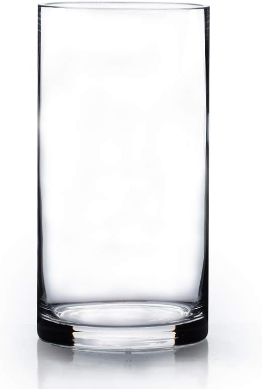 4" d Clear Cylinder Glass Vase/Candle Holder Wholesale Lot (4"x8"h (12 Pieces))