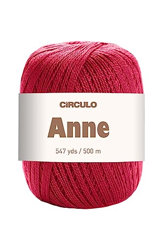 Image of CIRCULO Anne Yarn for Crocheting & Knitting, 100% Mercerized Brazilian Virgin Cotton, Soft Fingering Weight, 547 Yds, 5.19 Oz - Color 3951 Viva Magenta