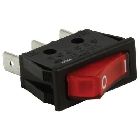 CABLEPELADO Interruptor Basculante SPST 3 Pines Rojo Cover