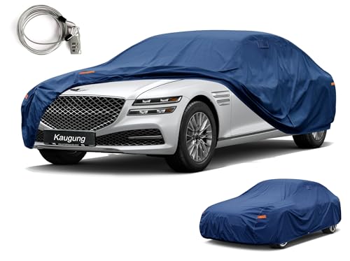 Image of Kaugung Custom Fit Sedan Car Cover for Hyundai Genesis G80 (2017-2026), Heavy Duty Waterproof All Weather Outdoor Protection, Breathable Full Exterior Cover with Vent, Rain Sun Snow UV Proof
