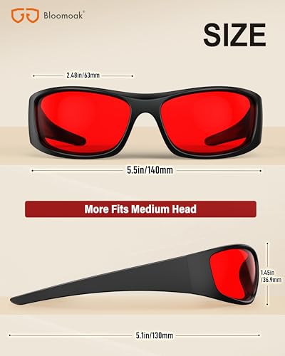 Image of Bloomoak 99% Blue Light Blocking Glasses,Nighttime Sleep,Fully Wraparound Your Eyes with No Leaks for Side Glare