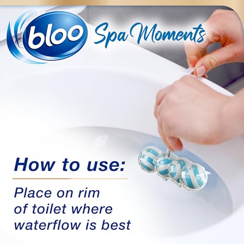 Image of Bloo Spa Moments Vitality Toilet Rim Block, Premium Toilet Cleaner with Essential Oils, Toilet bowl freshener with Relaxing and Long-Lasting Scent - 1 x Toilet Block.