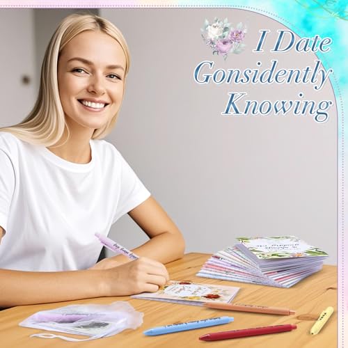 Image of Mooliwe 24 Pcs Positive Affirmation Gift Set Gratitude Notebooks with Pens Small Bags Motivational Encouragement Notepads Daily Affirmations Journal for Women Stress Relief Self Care (Watercolor)