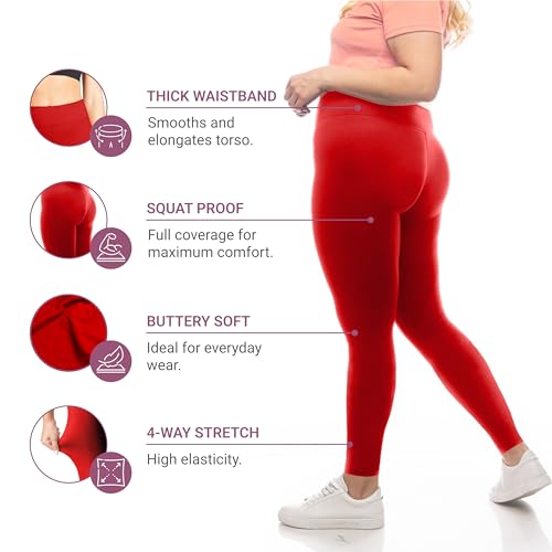 Image of SATINA High Waisted Leggings for Women - Comfortable and Stretchy in Versatile Sizes and Colors