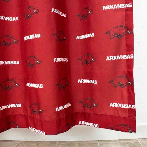 Image of Everything Comfy NCAA Arkansas Razorbacks Bright and Colorful Shower Curtain Cover 70 inch x 72 inch