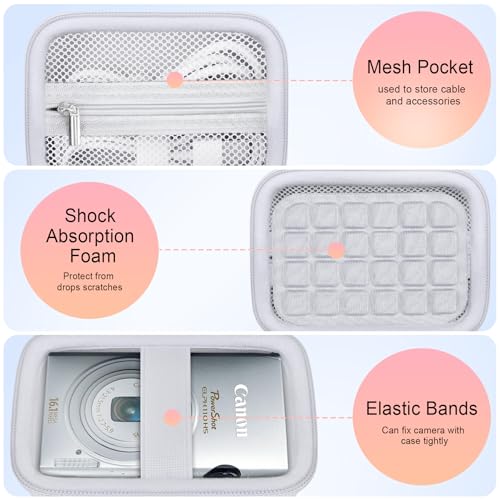 Funda rígida para cámara Canon PowerShot ELPH 360 HS blanca miniatura 3