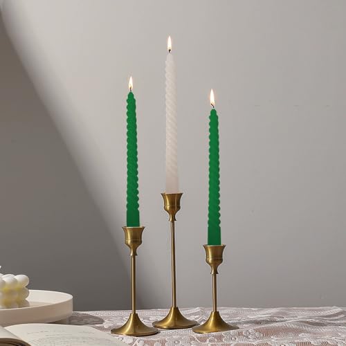 Taper kaarsen, spiraal gedraaide taps toelopende kaarsen set van 4, ongeparfumeerde taps toelopende kandelaars 10 inch hoog, huisdecoratie keuken decor bruiloft decoraties - Afbeelding 4
