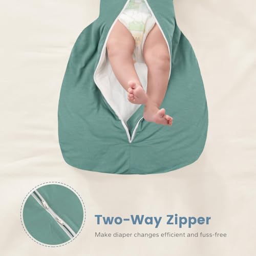 Image of ZIGJOY Swaddle Sleep Sack 3-6 Months, 2.5 Tog Winter Baby Wearable Blanket | Rayon Made from Bamboo, Long Sleeves, Arms Free, 2-Way Zipper, High Stretchy