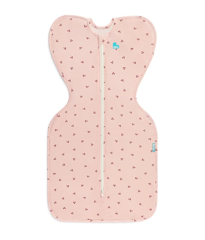 Love to Dream Swaddle Up Bamboo, Arms Up Position, Soft and Luxurious 100% Viscose from Bamboo - Wearable Blanket - 1.0 TOG - (20-24°C) Ideal for Moderate Temps (Cherries Blush, Medium, 6–8.5kg) - Image 2