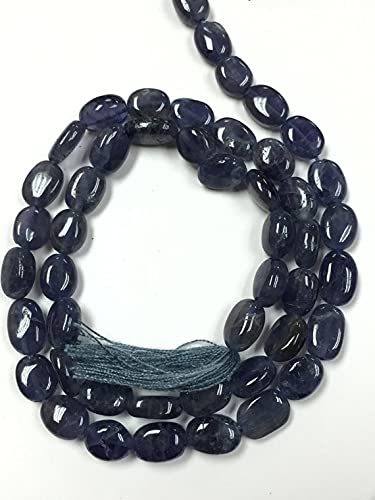 Iolite pierre naturelle ovale lisse 5x7mm fil perles pour loisirs créatifs